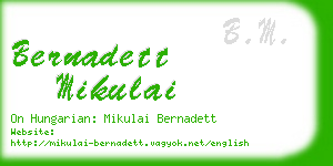 bernadett mikulai business card